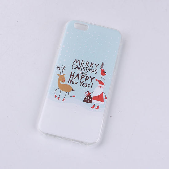 Picture of TPU Phone Cases For iPhone 6S Mint Green Christmas Santa Claus 14cm x 6.8cm, 1 Piece