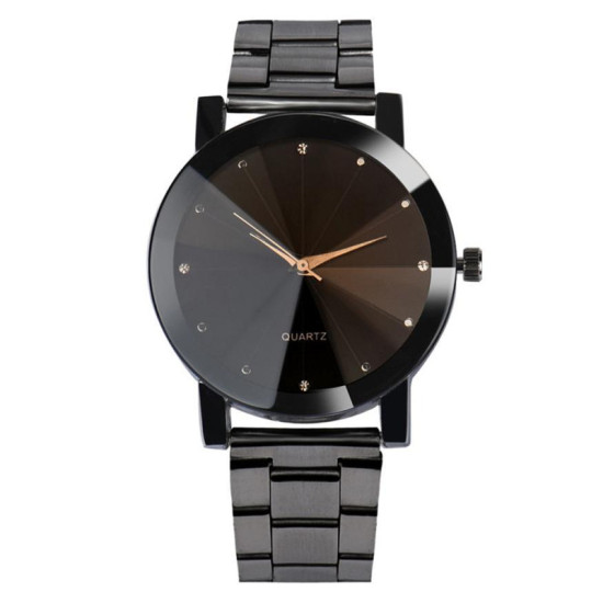 Bild von Stahl Quarz Armbanduhr Uhr Raute Schwarz (inkl. Batterie) 24cm lang, 1 Stück