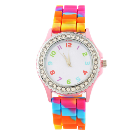 Image de Montres de Poignet Quartz en Silicone Rose (Piles Inclus) 24.5cm Long, 1 Pièce