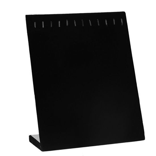 Immagine di Velluto di Cotone Collana Supporto Gioielli Espositore Rettangolo Nero 25.3cm x 20.3cm , 1 Pz