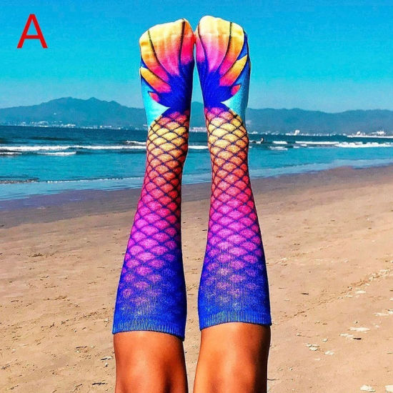 Picture of Cotton Women's Stockings Mermaid Fish Scale 1 Pair