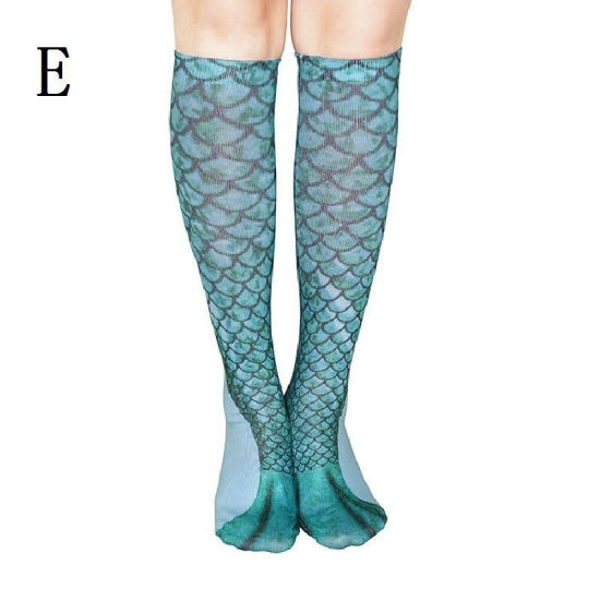 Picture of Cotton Women's Stockings Mermaid Fish Scale 1 Pair