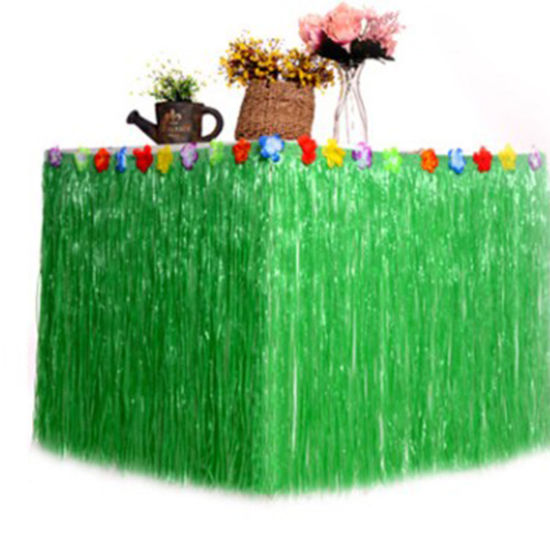 Picture of Plastic Table Skirt Party Decoration Army Green 276cm x 75cm, 1 Piece