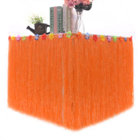Picture of Plastic Table Skirt Party Decoration Orange 276cm x 75cm, 1 Piece