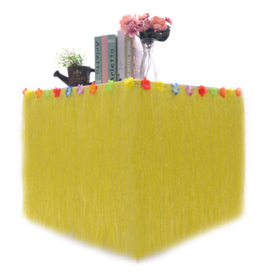 Picture of Plastic Table Skirt Party Decoration Yellow 276cm x 75cm, 1 Piece