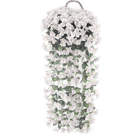 Bild von Milchweiß - Simulation Violet Flower Vine Für Hochzeit Hauswand Gartendekoration 85cm lang, 1 Stück