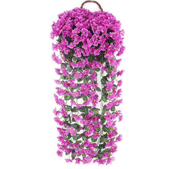 Image de Violet - Vigne de fleur violette de simulation pour la décoration de jardin de mur de maison de fête de mariage 85 cm (33 4/8 ") de long, 1 pièce