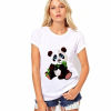 Picture of 1 Piece Cotton Polyester Blend T-shirt White Panda For Women Size M