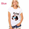 Picture of 1 Piece Cotton Polyester Blend T-shirt White Panda For Women Size M