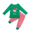 Bild von 1 Set Polyester-Baumwolle-Mischung Weihnachten Familie Nachtwäsche Schlafanzug Set Grün Wichtelmännchen Streifen Für Kinder 100cm