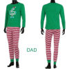 Изображение 1 Set Cotton Polyester Blend Christmas Family Matching Sleepwear Nightwear Pajamas Set Pixie Elf Stripe Green For Kids Children 100cm