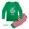 Изображение 1 Set Cotton Polyester Blend Christmas Family Matching Sleepwear Nightwear Pajamas Set Pixie Elf Stripe Green For Kids Children 100cm