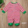 Изображение 1 Set Cotton Polyester Blend Christmas Family Matching Sleepwear Nightwear Pajamas Set Pixie Elf Stripe Green For Kids Children 100cm
