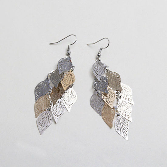 Picture of Earrings Silver Leaf 77mm x 25mm, 1 Pair
