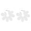 Picture of Acetic Acid Resin Acetimar Marble Earrings White Flower 54mm(2 1/8") x 41mm(1 5/8"), 1 Pair