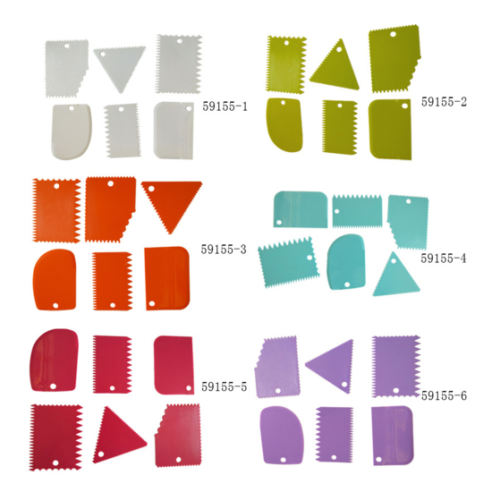 ABS ベーキングツール 三角形 オリーブ色 ハーフラウンドパターン 12.1cm x 9.5cm、 1 セット の画像