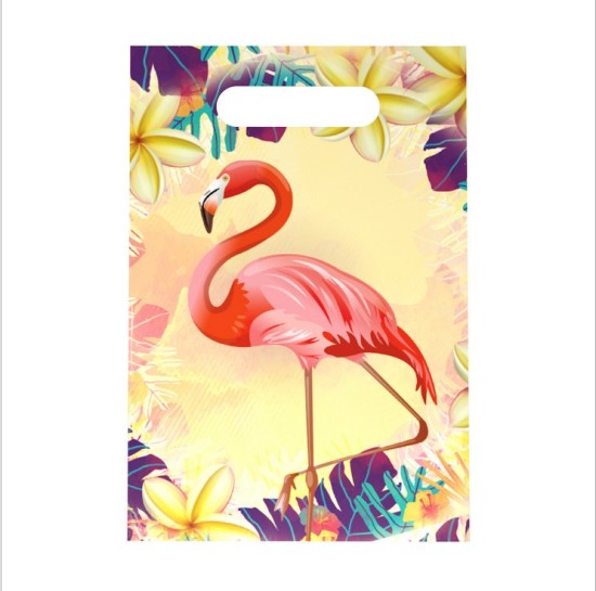 Picture of Gift Bags Party Supplies Decoration Rectangle Multicolor Flamingo 23.5cm(9 2/8") x 16.8cm(6 5/8"), 1 Set ( 6 PCs/Set)