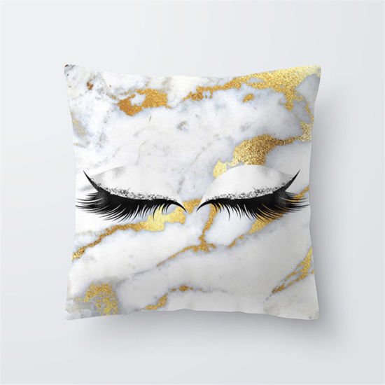 Picture of Polyester Pillow Cases French Gray Square Eyelash 45cm x 45cm, 1 Piece