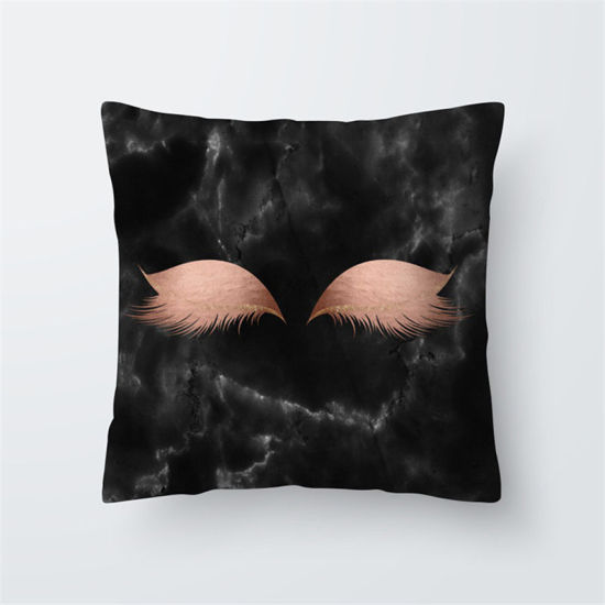 Picture of Polyester Pillow Cases French Gray Square Eyelash 45cm x 45cm, 1 Piece