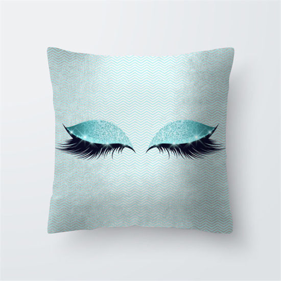 Picture of Polyester Pillow Cases French Gray Square Eyelash 45cm x 45cm, 1 Piece