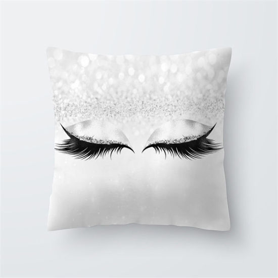 Picture of Polyester Pillow Cases French Gray Square Eyelash 45cm x 45cm, 1 Piece