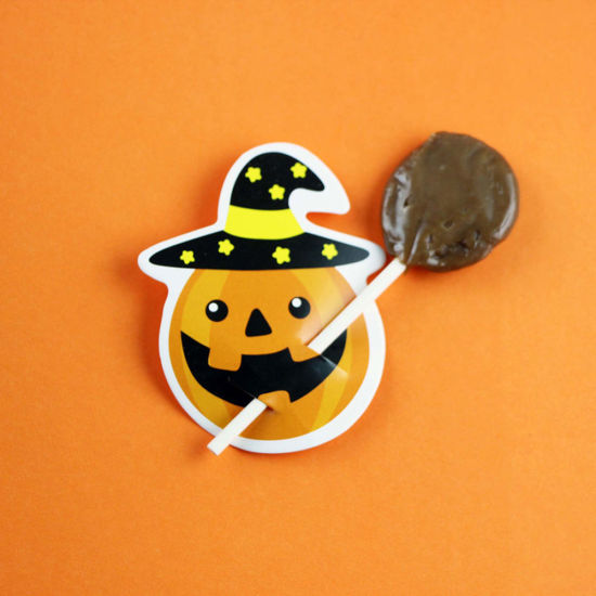 Image de 1 Kit ( 50 Pcs/Kit) Carte d'Emballage de Sucette en Papier Accessoires de Bricolage Artisanal Blanc Fantôme Halloween 8cm x 5cm