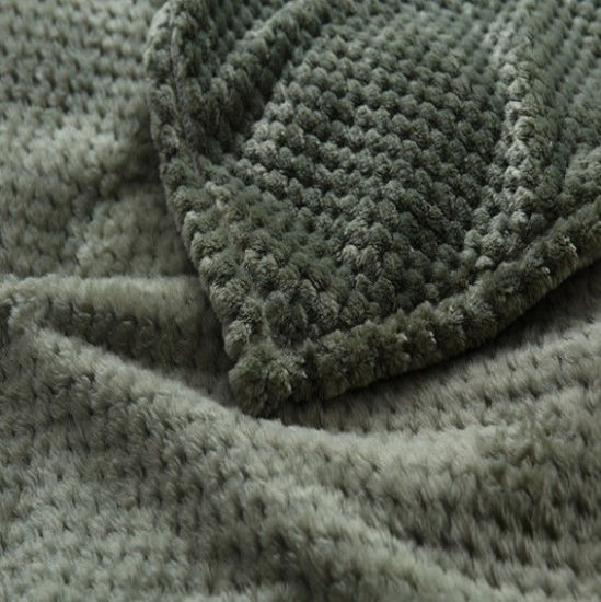 Bild von Veloursamt Baby/ Neugeborenes Decke Militärgrün Gitter Muster 150cm x 100cm, 1 Stück