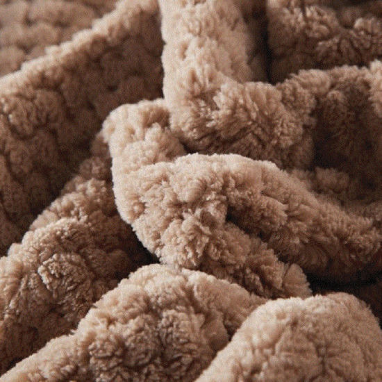Bild von Polyester-Faser-Gitter, einfarbig, Korallen-Fleece, warme, weiche Decke, Kaffee, 200 cm x 120 cm, 1 Stück