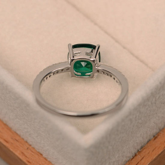Bild von Messing Ring Grün Quadrat 17.3mm（US Größe:7), 1 Stück                                                                                                                                                                                                         