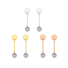 Picture of 316 Titanium Steel Earrings Gold Plated Round Clear Cubic Zirconia 4.8cm(1 7/8") x 1cm(3/8"), Post/ Wire Size: (20 gauge), 1 Pair”