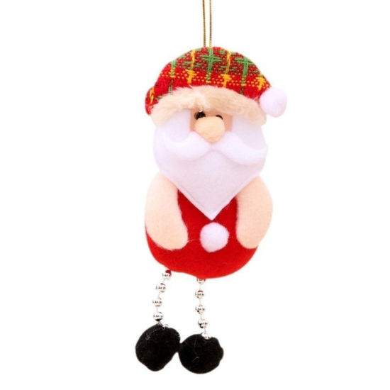Picture of Fabric Hanging Decoration Christmas Santa Claus Multicolor 17cm x 8cm, 2 PCs