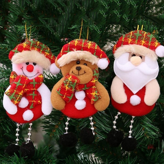 Изображение Ткань Повесьте украшения Дед Мороз Разноцветный 17см x 8см, 2 ШТ