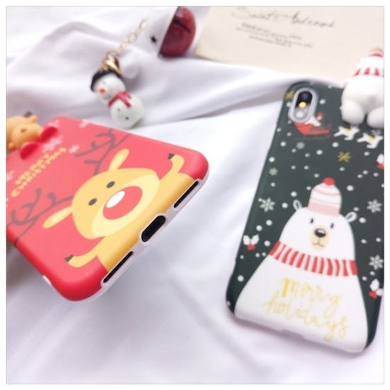 Picture of TPU Phone Cases For iPhone XS Max Green Christmas Reindeer 1 Piece