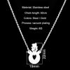 Picture of Stainless Steel Necklace Silver Tone Christmas Snowman Hollow 52cm(20 4/8") long, 1 Piece