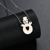 Picture of Stainless Steel Necklace Silver Tone Christmas Snowman Hollow 52cm(20 4/8") long, 1 Piece