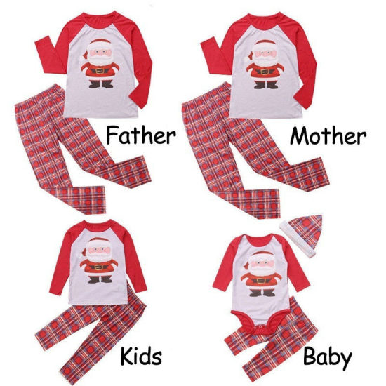 Picture of 100cm Cotton Polyester Blend Baby Infant Romper Jumpsuit Christmas Santa Claus Red 1 Set