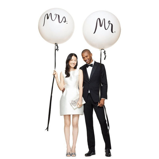 Image de Ballon Déco Soirée en Emulsion Noir & Blanc Mots" Mr " 1 Paquet ( 100 Pcs/Paquet )