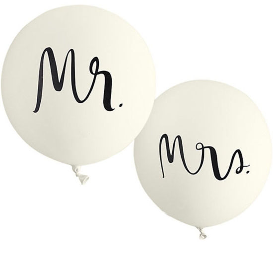 Image de Ballon Déco Soirée en Emulsion Noir & Blanc Mots" Mr " 1 Paquet ( 100 Pcs/Paquet )