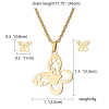 Picture of Stainless Steel Jewelry Necklace Earrings Set Gold Plated Butterfly Animal 45cm(17 6/8") long, 1cm( 3/8") x 0.8cm( 3/8"), 1 Set