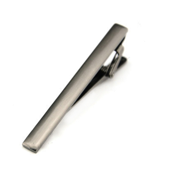 Picture of Steel Men Necktie Tie Clasps Gunmetal 60mm(2 3/8") x 6mm( 2/8"), 1 Piece