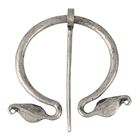 Picture of Viking Brooch Geometric Antique Silver Vintage 6.9cm x 5.6cm, 1 Piece
