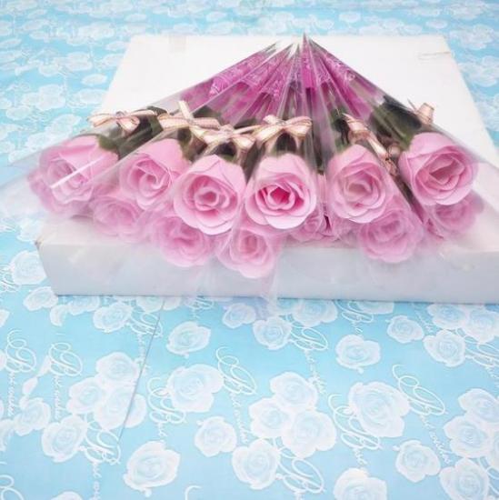 Picture of Soaps Rose Flower Home Decoration Pink 4 PCs