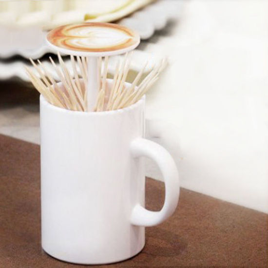 Picture of ABS Toothpick Press Holder Case White Cup 94mm x 63mm, 1 Piece