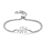 Image de Bracelet Bolo Réglable Nœud Glissé en Acier Inoxydable Argent Mat Eléphant 24cm long, 1 Pièce
