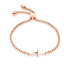 Immagine di Acciaio Inossidabile Slider Regolabile Bolo Bracciale / Presentazione Oro Rosa Croce 25cm Lunghezza, 1 Pz