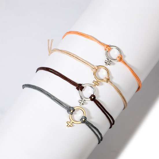 Picture of Boho Chic Bohemia Bracelet Set Mixed Multicolor Female Symbol 19cm(7 4/8") long, 1 Set ( 4 PCs/Set)