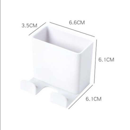 Picture of ABS Wall Mounted Storage Container Box Basket White 65mm x 60mm, 1 Piece