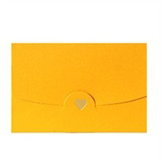 Picture of Paper Envelope Rectangle Heart Golden Yellow 10.5cm x 7cm, 10 PCs