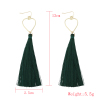 Picture of Tassel Earrings Gold Plated Green Heart 13cm(5 1/8") x 2.5cm(1"), 1 Pair