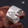 Bild von 1 Stück Religiös Offen Verstellbar Ring Antiksilber Bodhisattva 18mm (US Größe 7.75)